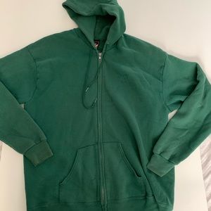 USA OLYMPICS VINTAGE GREEN ZIP UP HOODIE JC PENNEY X-LARGE